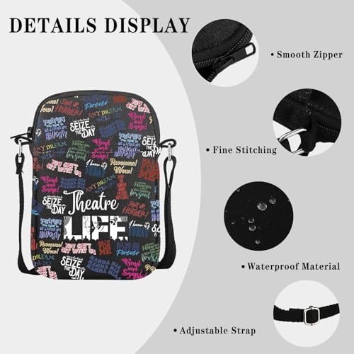 GJTIM Theatre Life Gift Theatre Life Crossbody Bag Drama Actor Actress Stage Performer Musical Artist Gift For Theatre Lovers3