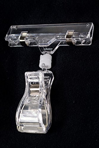 100 Clear Acrylic Clip-on Sign Holders with 360 Degree Rotating Ability, for 0.25 Inch Thick Poster