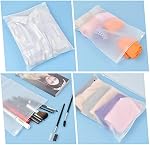 20 Pack Plastic Ziplock Bags for Clothes and Shoes, Reusable Transparent Frosted Resealable Storage Bags for Trips and Home, Space-Saving Organizer Travel Bags for Luggage, Cosmetics, Underwear