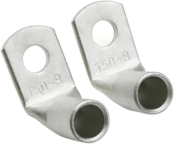 1/5pcs Wire Terminal L Type Right Angle 90 Degree Bend Nose T35/50/70/95-6/8/10/12 Tinned Copper Crimp Connector Cable Lugs(T35-12,5pcs)