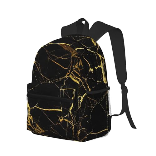 Sac à dos noir et doré décontracté One Size polyvalent - 2