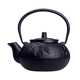 MATERIAL DE HIERRO FUNDIDO: el juego de teteras hecho de hierro fundido puede reponer el elemento de hierro en el cuerpo .El hierro fundido absorbe el calor de manera uniforme y puede inyectar el sabor del aroma del té en el agua, liberar mejor el aroma del té.