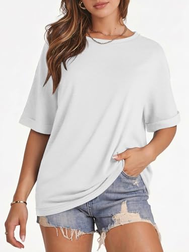 Image of ATHMILE Womens Oversized T Shirts Summer Tops Spring Casual Loose Fit Workout Short Sleeve 2026 Beach Vacation