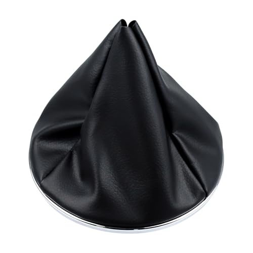 Hohitenz Schaltsack Set in Kunstleder mit Sicherungsring und verchromtem Rahmen kompatibel mit Fiat 500 500C 2007–2015 – ABS Träger, Schaltgetriebe