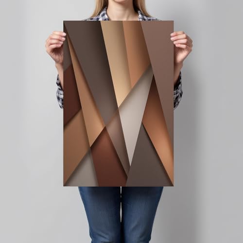 Arte de pared moderno de 70x100cm con lienzo minimalista marrón en degradado 3D