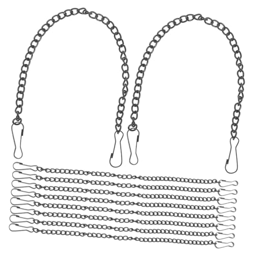 BAZEITFLOW 20個 黒色吊りチェーン フック付き 強靭メタル製 植物や写真吊り下げ用 小型装飾用 インテリア用シンプルデザイン