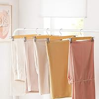SONGMICS Hosenbügel, 8er Set, Rockbügel aus Holz, mit verstellbaren Clips, rutschfest, für Hosen, Shorts und Röcke, naturfarben CRW009N01 – Ansicht 3