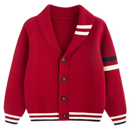 Veste bloc de couleurs en tricot épais style cardigan pour garçon