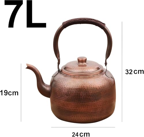 Ręcznie wykonany czajnik do herbaty 5 l z litej miedzi na płytę kuchenną - styl vintage idealny do zaparzania herbaty i kawy dekoracja kuchni pomysł na prezent