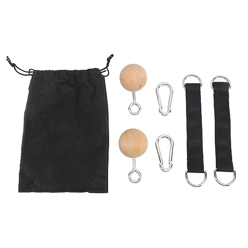 lvifloae Wooden Pull Up Balls Rock Climbing Holds Training Set Arm Strength Trainer Pull Up Ball for Chin Up Bar, Kettlebell, Barbell Home Gym Workout