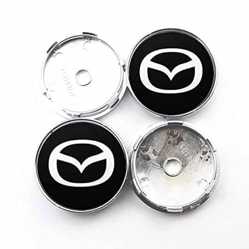 Capuchons de moyeu 60mm pour Mazda : lot de 4 caches centre de roue - 2