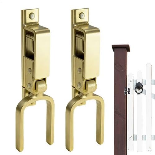 2 Pack Instant Locking Gate Latch, Heavy-Duty One-Hand Gate Latch for Farm, Ranch & Backyard, Fast Closing Lock, Easy Install, Quick Secure Automatic Spring-Loaded Latchs