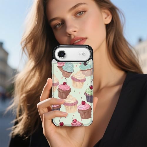 Étui portefeuille cupcake iPhone 17 coque de téléphone portable fine