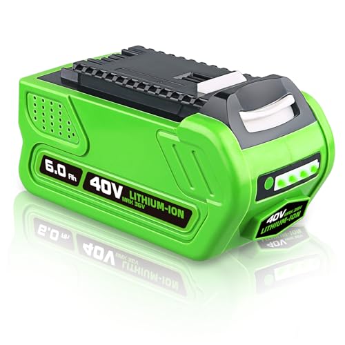 DASNITE 6 0Ah 40V Li-ion Ersatzakku für GreenWorks 40V Akku Kompatibel mit GreenWorks Akku 29472 29252 25312 25322 20202 20642 21242 22272 27062 29462 für Akku-Elektrowerkzeuge