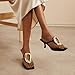 RJYLP Black Flip Flop Heels Sandals for Women Metal Kitten Heels Thong Sandals Slip on Comfort Square Toe Casual Fashion Summer Flip Flops Shoes