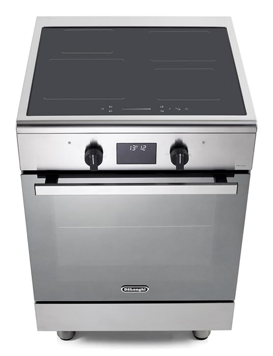 Cucina con forno elettrico, 60x60 cm, Inox, 4 fuochi