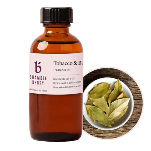 Image of Bramble Berry Tobacco and Bay Leaf Fragrance Oil 2 oz | Bold Earthy Masculine Scent for Soap, Candles, Beard Oil & Skincare | Skin Safe, Vegan, Paraben & Phthalate Free, DIY Craft Essential