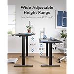 HUANUO 48" x 24" Electric Standing Desk Adjustable Height, 4 Memory Height Settings, Headphone Hook, Cable Manager, Sit Stand Up Desk for Home Office & Computer Workstation, Black - Image 5