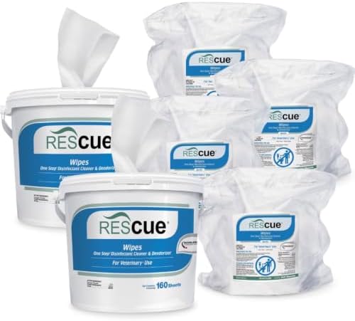 REScue Bucket Wipes 2 Pack & Bucket Refill Wipes 4 Pack – Disinfectant Cleaner for Vet Use, Designed to Clean Kennels, Litter Boxes & More image 5