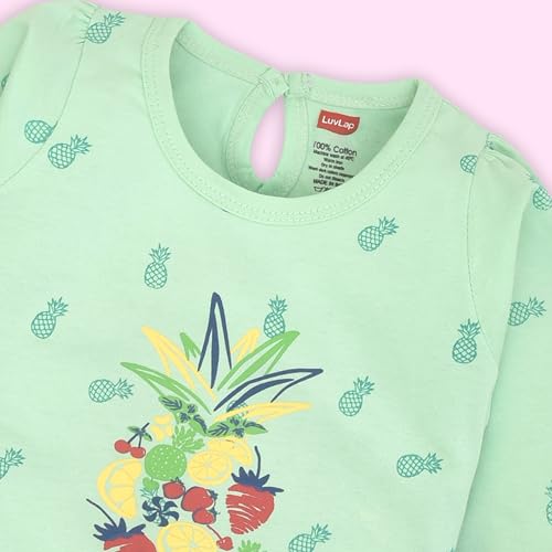 Image of LuvLap Baby Girls 100% Cotton Full Sleeve Girls Top, Pack of 4