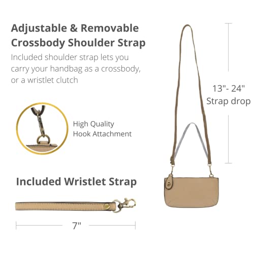 Image of Joy Susan Women's Fashion Purse Mini Crossbody Wristlet Clutch Handbag - Beech Wood