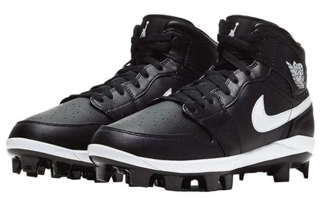 Jordan Air 1 Retro MCS Men's Baseball Cleats Triple Blackwhite Sz12