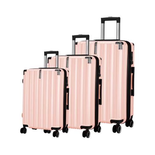 Image of Maleta Nova Set of 3|20''+24''+28''| 8 Spinner Shock Absorbing Wheels,TSA Lock, Expandable| Trolley Bags for Travel | Travel Bags for Luggage (Peach, Set of 3 (Small-Medium-Large))