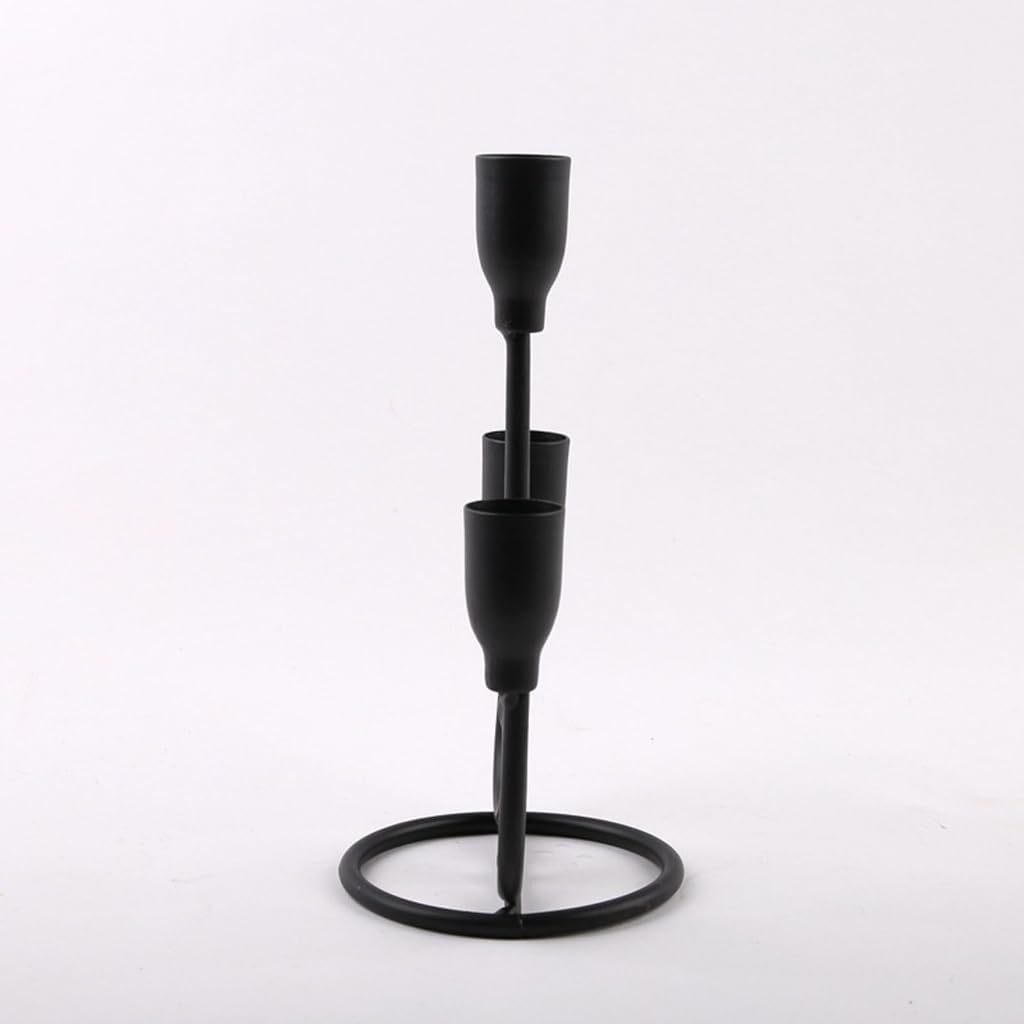 Classical 3 Arm Iron Candleholder Metal Candelabra Taper Candlestick for Creating Warm Atmospheres Dining Table Decors