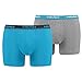 Produktbild HEAD 2 er Pack Herren Boxer Boxershorts Basic Pant Unterwäsche, Farbe:White/Blue/Grey, Bekleidungsgröße:M