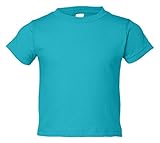 RABBIT SKINS Infant Comfort Ribbed Crewneck Jersey T-Shirt, Turquoise, 18 Months