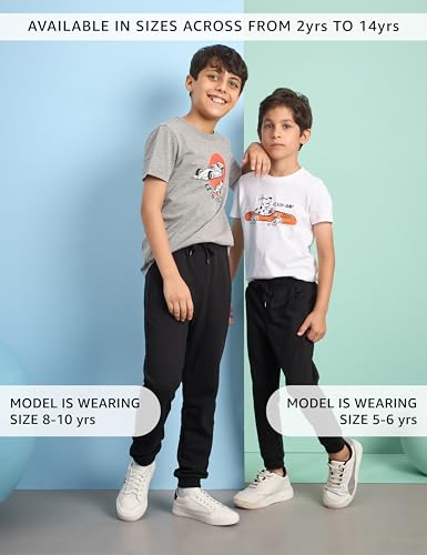 Image of Amazon Brand - Symbol Boys Cotton Rich Stretchable Knit Terry Track Pants Joggers | Age 2-14 Years