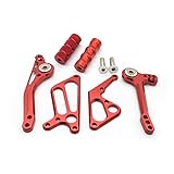 LOSU Motorrad Fußrasten Motorrad Aluminium Fußrastenanlage Fußrastenpedal Bremse Schalthebel Schalthebel + Flügel Für D&UCATI Für Monster 696 1100/1100S/1100 EVO (Farbe : rot)