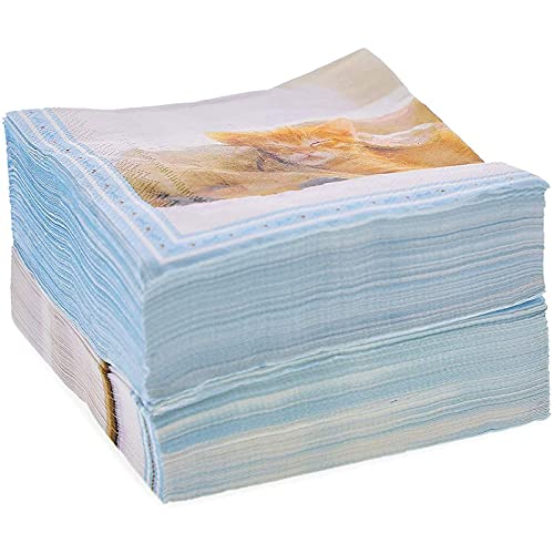 Puppy And Kitten Birthday Party Napkins For Girls, Boys (6.5 In, 150 Pack) #TOP4