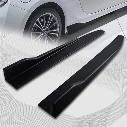5pcs Combo Front Bumper Body Kit Lip + Side Skirt Extensions Diffuser Compatible with 2013-2015 Nissan Altima Sedan/4DR Only (Unpainted Black)