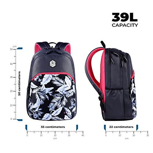 Image of Montana 39 Ltrs School Laptop Backpack (Grey-Pink), One Size (LBPMNTNA0407)