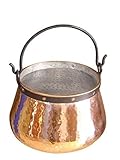 VIELSEITIG - Unser abgeflachter Lagerfeuer Topf kann für Herdplatte UND Feuerstelle z.B. als Gulaschkessel mit Dreibein / Grilltopf / Fischtopf / Feuerzangenbowle Kessel etc. verwendet werden