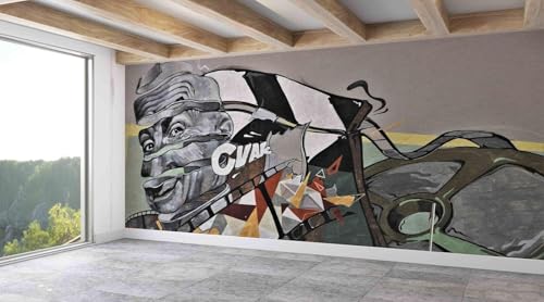 Tzxztt Hombre Abstracto Papel Pintado 3D Póster Restaurante Dormitorio Salón Sofá TV Pared Decorativa-400cm×280cm