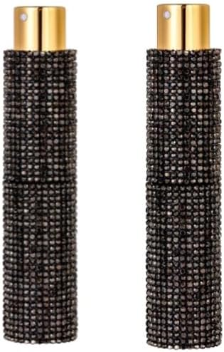 10ml Refillable Perfume Bottle - Rhinestone Atomizer Spray Bottle Empty Cologne Dispenser Mini Portable Travel Bottle With Funnel, Distributor For Women (2 - Pack)