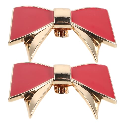 SUPVOX Clips para Zapatos Desmontables Hebilla de Lazo Roja, Accesorios para Tacones Altos de Mujer, 2 Piezas para Decoración de Boda y Eventos Formales