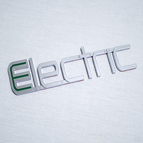 EV Electric Car 3D Chrome Bumper Sticker Decal Emblem for Chevrolet Volt, Nissan Leaf, Chevy Bolt, Ford Energi, VW e Golf, Tesla & Plug-in Vehicle!