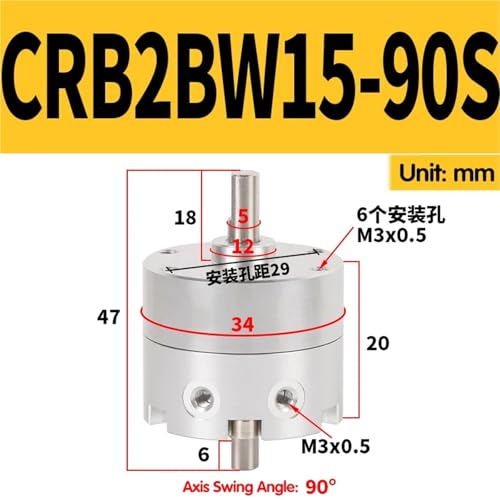 Vérin pivotant rotatif CRB2BW15-90S pour éviter les arrêts machine - 3