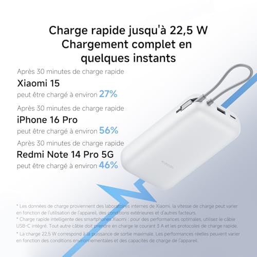 Xiaomi Power Bank 20000mAh Integrated Cable - vue 10