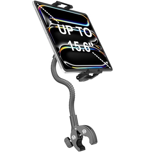 Support tablette col de cygne ajustable 360 et flexible en aluminium pour iPad Pro et Galaxy