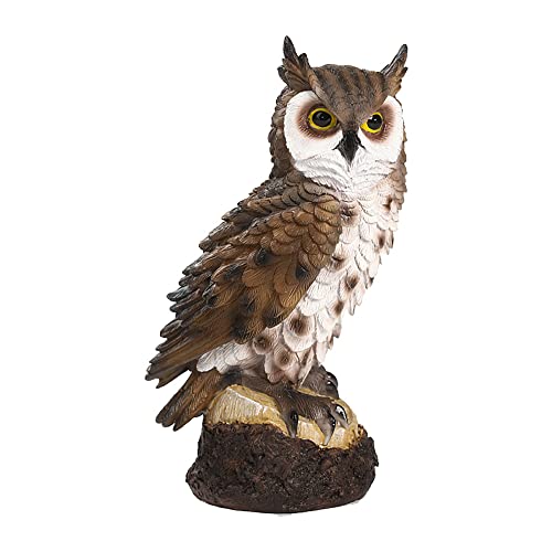 DuzLink Chouette en plastique pour éloigner les oiseaux, les hiboux et les oiseaux - Décoration de jardin réaliste - Statue de hibou pour jardin et extérieur Cover