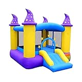 FBITE Inflatable Bounce House Bouncer, Spacious Bouncing Area with Fun Slide, Safe Hook-and-Loop Fas