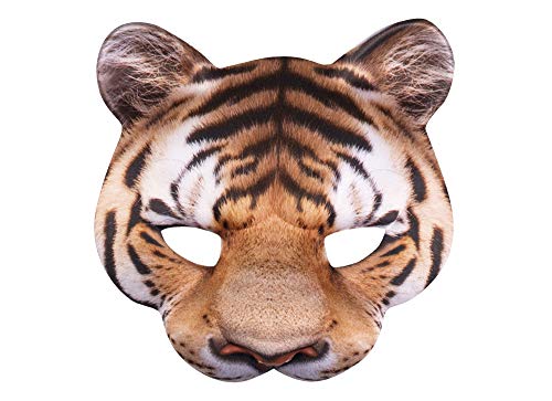 Boland - Meia máscara, estampado realista, elástico, carnaval, Halloween, festa temática, disfarce, teatro, disfarce, acessório
