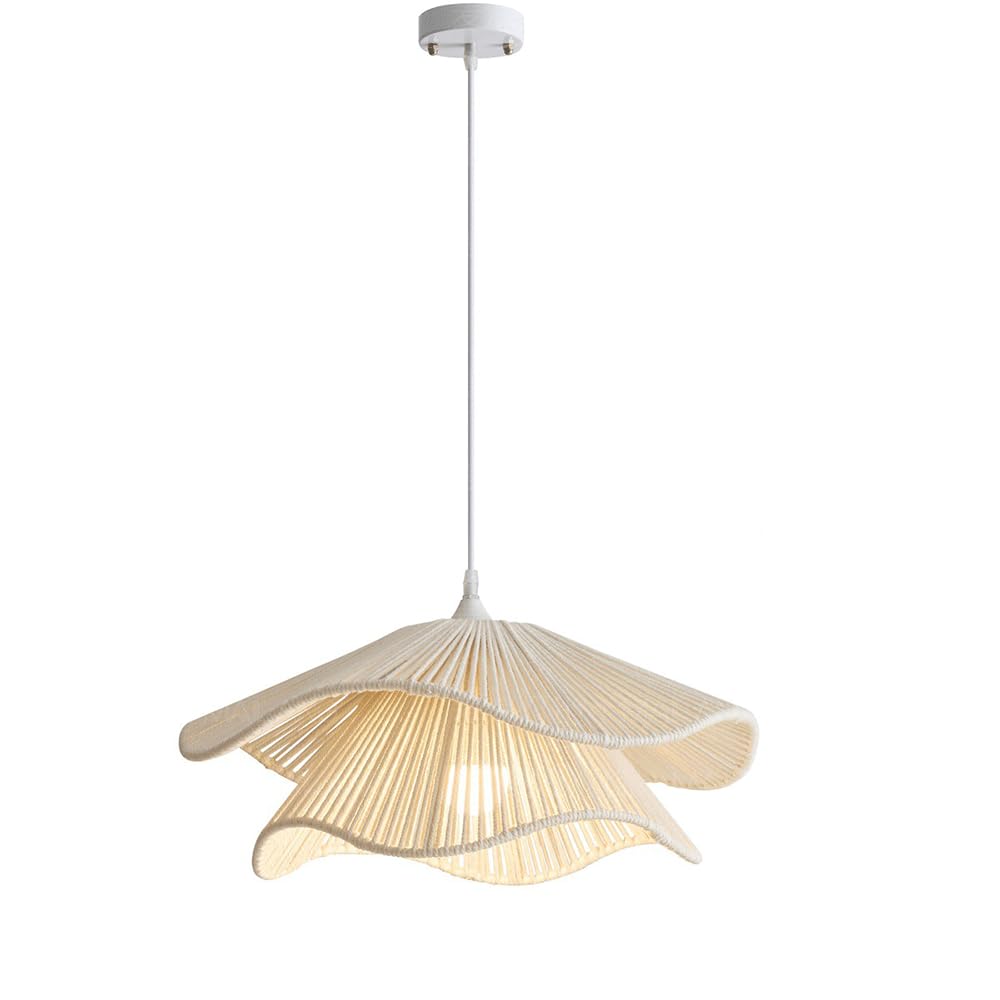 Braided lampshade, White Hemp Rope Cover 50-60 cm(60cm)