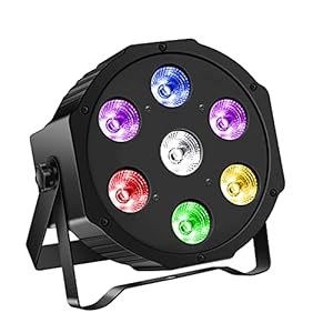 7 RGBW LED Par, UKing LED Lampe de Scène avec DMX 7 Canal/Auto/D’activation sonore Mode et 8 Effets de Lumière pour Les Lumières de Fête de Mariage DJ Disco Mariage Église