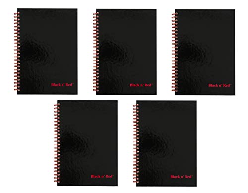 Carnet de notes Black n' Red couverture rigide taille M pour organiser vos écrits lot de 5