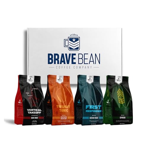 Kit de muestra Brave Bean Coffee Company con 4 bolsas de café en grano miniatura 1